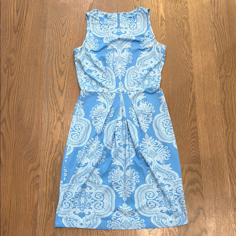 J. McLaughlin Blue White Sleeveless Dress - XS